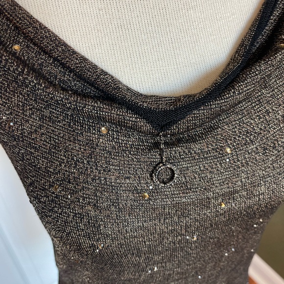 NIC & ZOE gold sequined sleeveless top Size PM - Picture 2 of 8